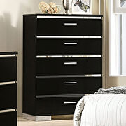 Black/ chrome high gloss lacquer coating bed by Furniture of America additional picture 5