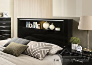 Black/ chrome high gloss lacquer coating bed by Furniture of America additional picture 9