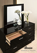 Black/ chrome high gloss lacquer coating king bed by Furniture of America additional picture 6