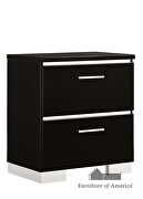 Black/ chrome high gloss lacquer coating king bed by Furniture of America additional picture 10