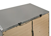 Silver embossed art deco pattern w/ mirror trims king bed by Furniture of America additional picture 9