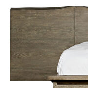 Light walnut textured wood grain transitional bed additional photo 3 of 19
