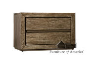 Light walnut textured wood grain transitional nightstand by Furniture of America additional picture 2