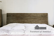 Light walnut textured wood grain transitional bed additional photo 4 of 17