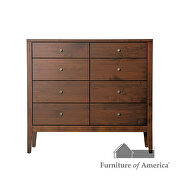 Espresso durable lacquer top coat mid-century modern 8-drawer chest by Furniture of America additional picture 6