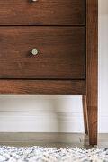 Espresso durable lacquer top coat mid-century modern 5-drawer chest additional photo 2 of 3