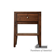 Espresso durable lacquer top coat mid-century modern nightstand by Furniture of America additional picture 2