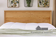 Light oak panel headboard/ platform mid-century modern bed by Furniture of America additional picture 9