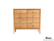 Light oak durable lacquer top coat mid-century modern 8-drawer chest by Furniture of America additional picture 2