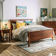 Dark cherry panel headboard/ platform mid-century modern bed by Furniture of America additional picture 6