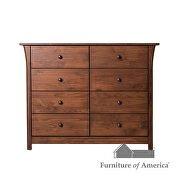 Dark cherry solid wood mid-century modern 8-drawer chest by Furniture of America additional picture 5