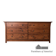 Dark cherry solid wood mid-century modern dresser additional photo 3 of 5