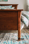 Dark cherry panel headboard/ platform mid-century modern king bed by Furniture of America additional picture 9