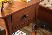 Dark cherry solid wood mid-century modern nightstand by Furniture of America additional picture 2