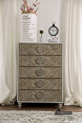 Beige polyresin floral design chest by Furniture of America additional picture 2