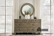 Beige polyresin floral design dresser by Furniture of America additional picture 6