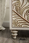 Beige polyresin floral design nightstand by Furniture of America additional picture 7