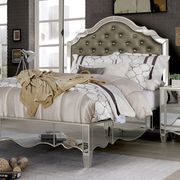 Glamour glam style silver / mirrored queen bed by Furniture of America additional picture 6