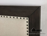 Dark gray/ beige padded headboard w/ nailhead trim bed additional photo 4 of 4