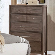 Warm gray/ beige wood grain finish transitional bed by Furniture of America additional picture 6