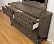 Warm gray/ beige wood grain finish transitional bed by Furniture of America additional picture 10