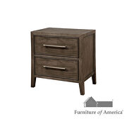 Warm gray/ beige wood grain finish transitional nightstand by Furniture of America additional picture 2