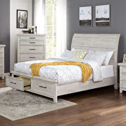 Antique white sturdy wood construction transitional bed by Furniture of America additional picture 2