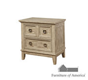 Natural tone/ beige wood grain finish transitional nightstand by Furniture of America additional picture 4