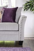 Transitional style silver velvet fabric loveseat by Furniture of America additional picture 6