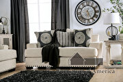 Ivory chenille contemporary sofa by Furniture of America additional picture 12