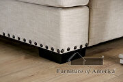 Ivory chenille contemporary sofa by Furniture of America additional picture 6