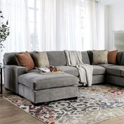 Gray fabric oversized US-made sectional couch by Furniture of America additional picture 7