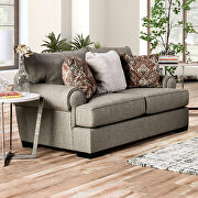 Transitional-style american-built gray finish sofa additional photo 3 of 9