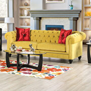 Elegant design royal yellow microfiber sofa by Furniture of America additional picture 2