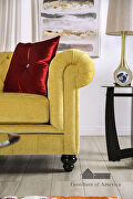 Elegant design royal yellow microfiber sofa by Furniture of America additional picture 6