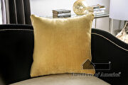 Black velvet upholstery and white knit cushions sofa by Furniture of America additional picture 6