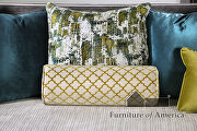Gray velvet upholstery and white knit cushions sofa by Furniture of America additional picture 10