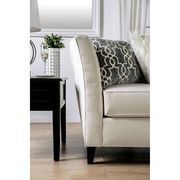 Ivory Chenille Fabric / Tufted Back Transitional Sofa additional photo 2 of 9