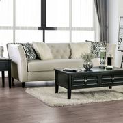 Ivory Chenille Fabric / Tufted Back Transitional Sofa by Furniture of America additional picture 8