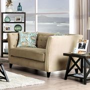 Camel Chenille Fabric / Tufted Back Transitional Sofa additional photo 4 of 9