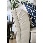 Ivory Linen-like Fabric US-made Transitional Sofa additional photo 3 of 8