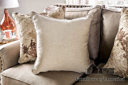 Beige/ gold chenille fabric sofa with individual nailhead trim by Furniture of America additional picture 6