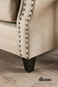 Beige/ gold chenille fabric sofa with individual nailhead trim by Furniture of America additional picture 7