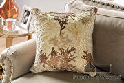 Beige/ gold chenille fabric loveseat with individual nailhead trim by Furniture of America additional picture 3