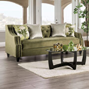 Line-textured american-made green sofa additional photo 2 of 10