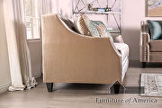 Transitional style champagne/ turquoise chenille fabric sofa by Furniture of America additional picture 11