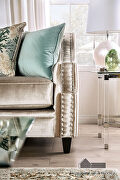 Transitional style champagne/ turquoise chenille fabric sofa by Furniture of America additional picture 7