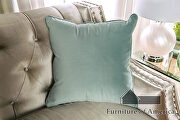 Transitional style champagne/ turquoise chenille fabric loveseat by Furniture of America additional picture 4