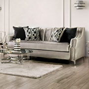 Transitional style silver/ black chenille fabric sofa additional photo 2 of 8