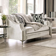 Transitional style silver/ black chenille fabric sofa additional photo 3 of 8